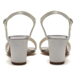 Rainbow Club Margot Elfenbeinfarbene Satin-Sandalen mit mittlerem Blockabsatz (weite Passform)* Schuhe Für Hochzeitsgäste | Schuhe Für Brautjungfern