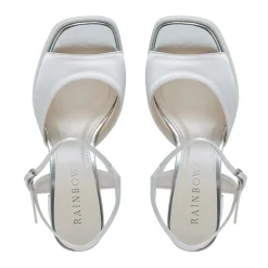 Rainbow Club Nora Elfenbeinfarbene Satin-Blockabsatz-Plateau-Sandalen (Weite Passform)* Schuhe Für Hochzeitsgäste | Schuhe Für Brautjungfern