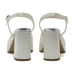 Rainbow Club Nora Elfenbeinfarbene Satin-Blockabsatz-Plateau-Sandalen (Weite Passform)* Schuhe Für Hochzeitsgäste | Schuhe Für Brautjungfern