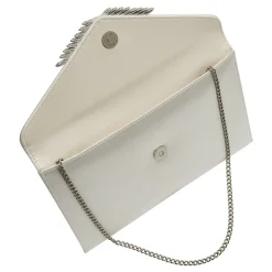 Rainbow Club Nova Einfärbbare Umschlagtasche aus elfenbeinfarbenem Satin und Kristall* Hochzeit Handtaschen