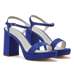 Rainbow Club Porthia Electric Blue Moiré Plateau Sandalen* Blaue Ballschuhe | Party-schuhe