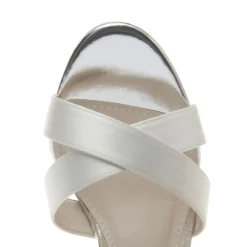 Rainbow Club Reese Färbbare Elfenbeinfarbene Satin Riemchensandalen* Schuhe Für Brautjungfern | Hochzeitsschuhe