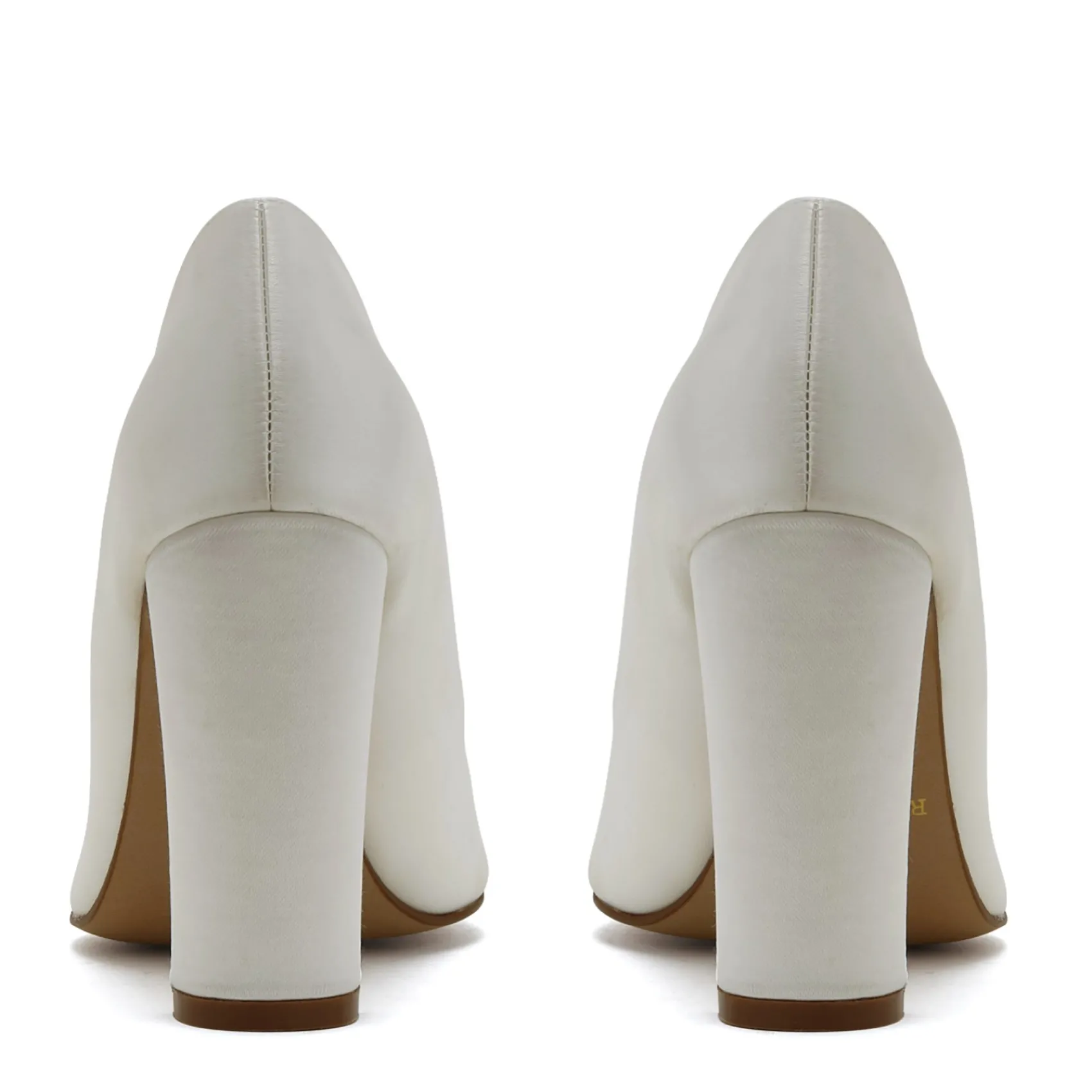 Rainbow Club Remi Färbbar Elfenbein Satin Breite Passform Block Heel Courts* Hochzeitsschuhe | Hochhackige Schuhe