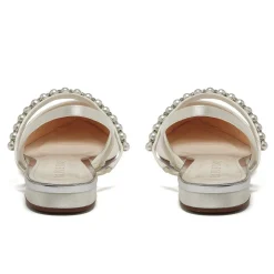 Rainbow Club Romi Elfenbeinfarbene Satin Slingback Pumps mit Perlenverzierung* Hochzeitsschuhe | Schuhe Zum Färben