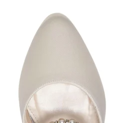 Rainbow Club Romi Elfenbeinfarbene Satin Slingback Pumps mit Perlenverzierung* Hochzeitsschuhe | Schuhe Zum Färben