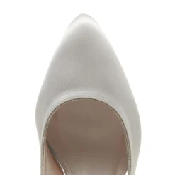 Rainbow Club Stella Elfenbein Satin & Silber Glitter Mid Heel Courts* Schuhe Für Die Mutter Der Braut | Hochzeitsschuhe