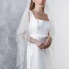 Rainbow Club Tosca Elfenbein Zweistöckiger Russischer Zopfschleier | Tosca Veil* Zweistufiger Schleier | Fingerspitzen-schleier