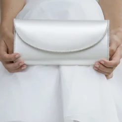 Rainbow Club Viki Elfenbein Satin und Silber Glitter Hochzeitstasche* Hochzeit Handtaschen