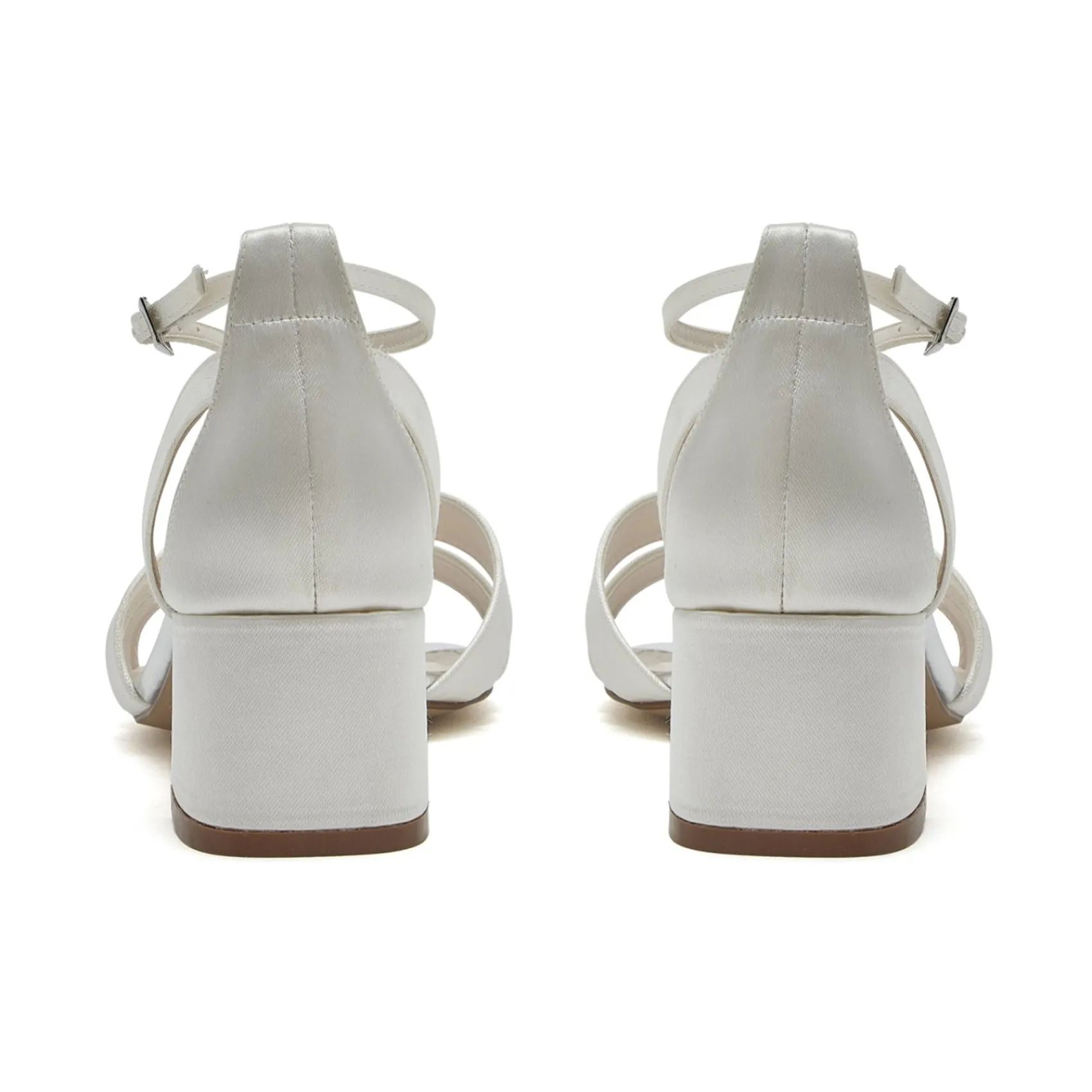 Rainbow Club Zara Färbbar Elfenbein Satin Cut Out Blockabsatz Sandalen* Schuhe Für Hochzeitsgäste | Schuhe Für Die Mutter Der Braut