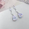 Lace & Favour Regalia Kristall Tropfen Cubic Zirkonia Hochzeit Ohrringe* Silberner Abschlussball-schmuck | Abschlussball-ohrringe