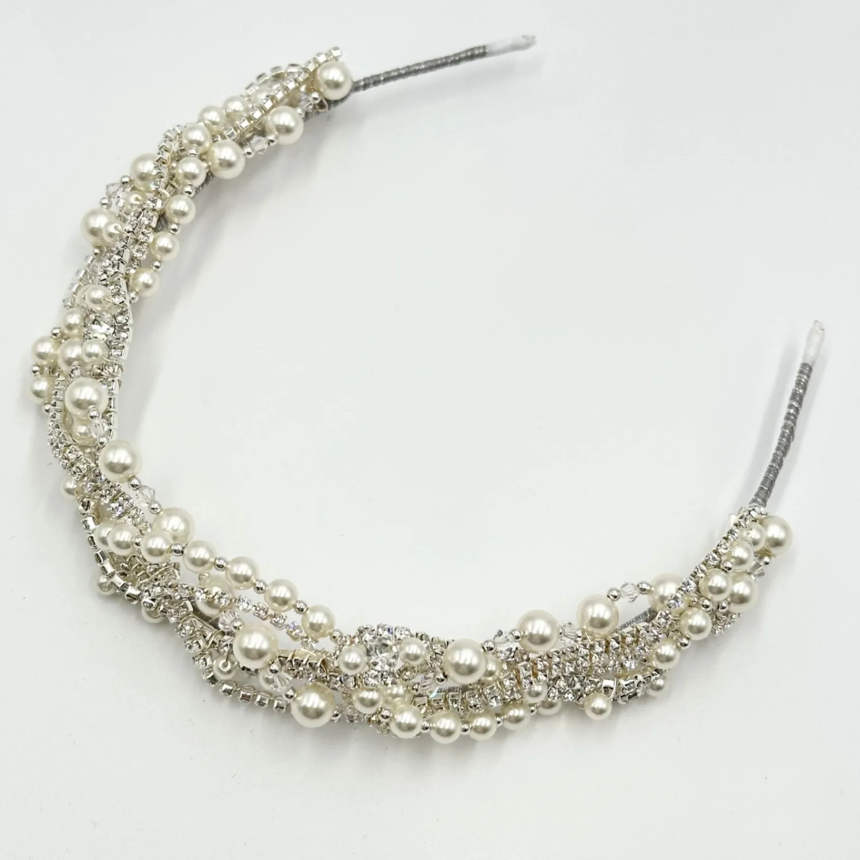 Beads & Beyond Rialto verflochtene Perle und Kristall Vintage Brautstirnband* Vintage-kopfbedeckungen | Haarschmuck Aus Kristall