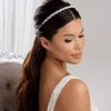 Lace & Favour Rochelle Rose Gold Schmales Stirnband mit Kristall und Perlen* Abschlussball-haarbänder & Tiaras | Perlen-haarschmuck