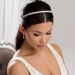 Lace & Favour Rochelle Rose Gold Schmales Stirnband mit Kristall und Perlen* Abschlussball-haarbänder & Tiaras | Perlen-haarschmuck