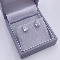 Lace & Favour Roma Silber Zirkonia Teardrop Ohrstecker* Silberner Abschlussball-schmuck | Abschlussball-ohrringe