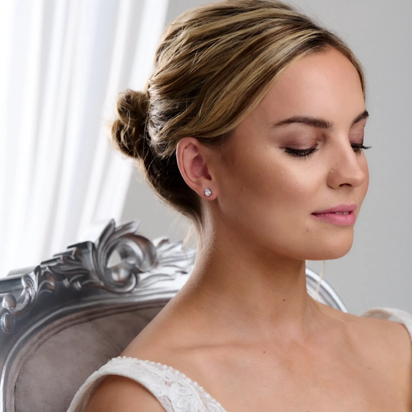 Lace & Favour Roma Silber Zirkonia Teardrop Ohrstecker* Silberner Abschlussball-schmuck | Abschlussball-ohrringe