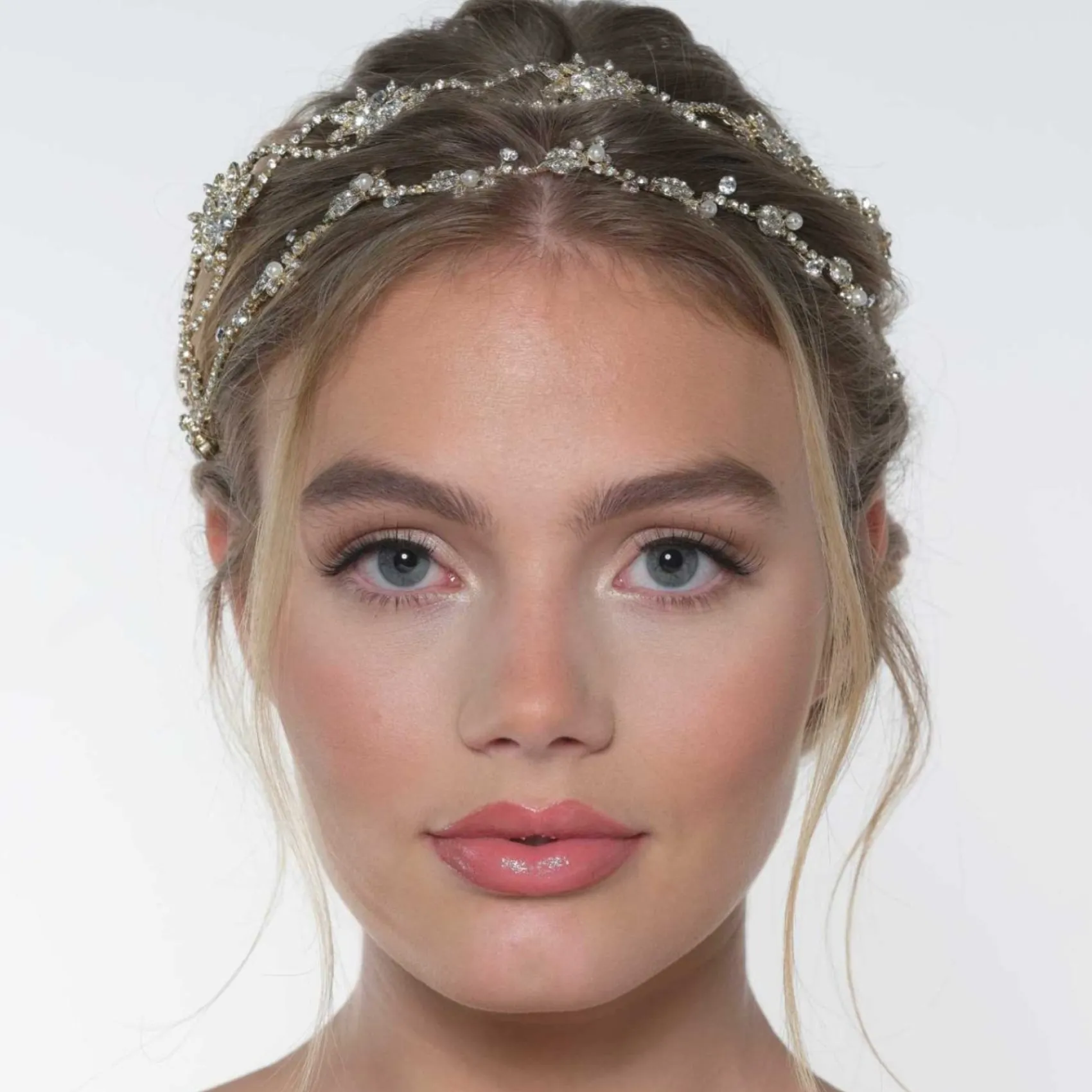 Poirier Rosalie Gold Kristall Doppelte Hochzeit Haarschleife* Haarschmuck Aus Kristall | Gold-haar-accessoires