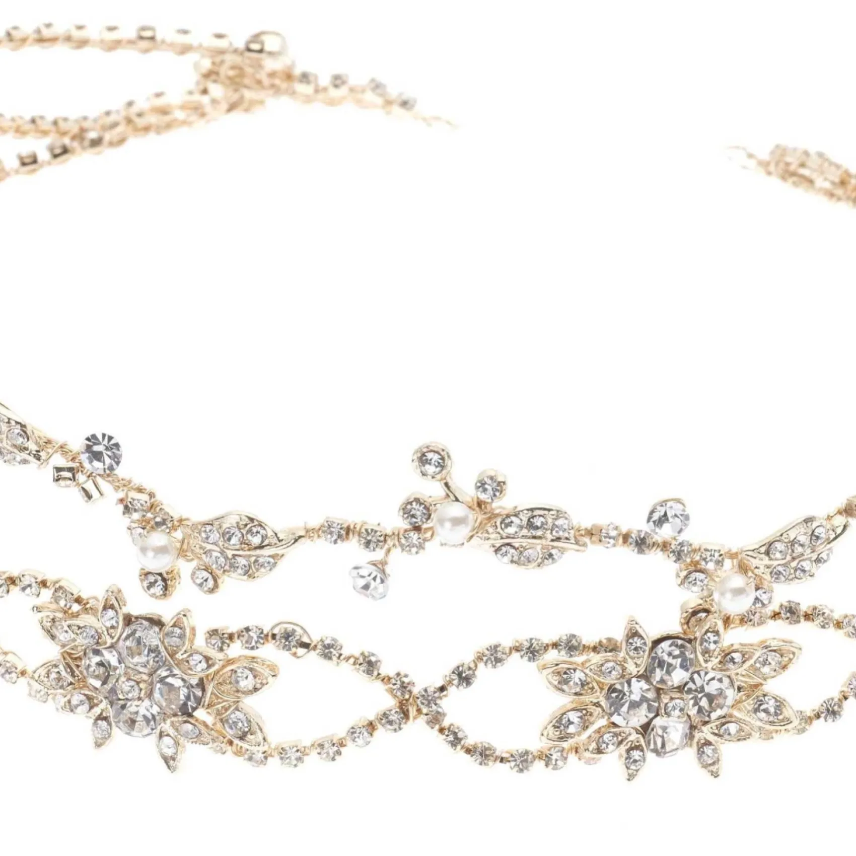 Poirier Rosalie Gold Kristall Doppelte Hochzeit Haarschleife* Haarschmuck Aus Kristall | Gold-haar-accessoires