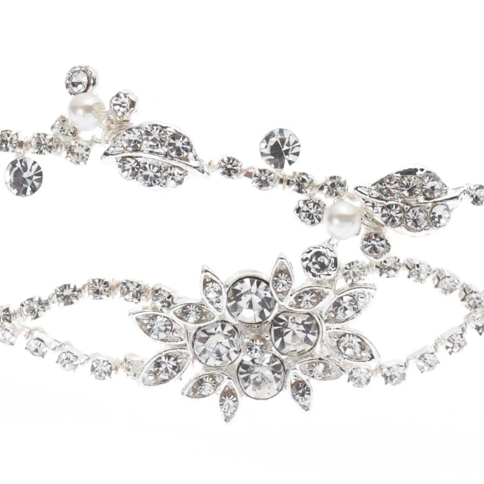 Poirier Rosalie Silber Kristall Doppelte Hochzeit Haarschleife* Haarschmuck Aus Kristall | Silberne Haar-accessoires