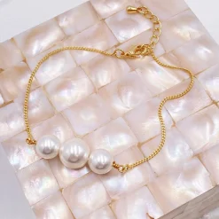 Lace & Favour Sadie Gold Zierliches Perlenarmband | L&F* Geschenke Für Brautjungfern | Geschenke Für Die Braut