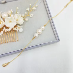 Lace & Favour Sadie Gold Zierliches Perlenarmband | L&F* Geschenke Für Brautjungfern | Geschenke Für Die Braut