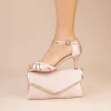 Perfect Bridal Sandi Blush Satin und Gold Leder Umschlagtasche* Anlass Handtaschen | Hochzeit Handtaschen