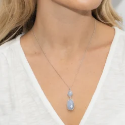 Sarah Alexander Alpine Snow Blue Lace Achat Double Drop Anhänger* Etwas Blaue Geschenke | Geschenke Für Die Mutter Des Bräutigams