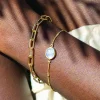 Sarah Alexander Antigua Regenbogen Mondstein Gold Edelstein-Armband* Geschenke Für Die Mutter Des Bräutigams | Geschenke Für Die Mutter Der Braut