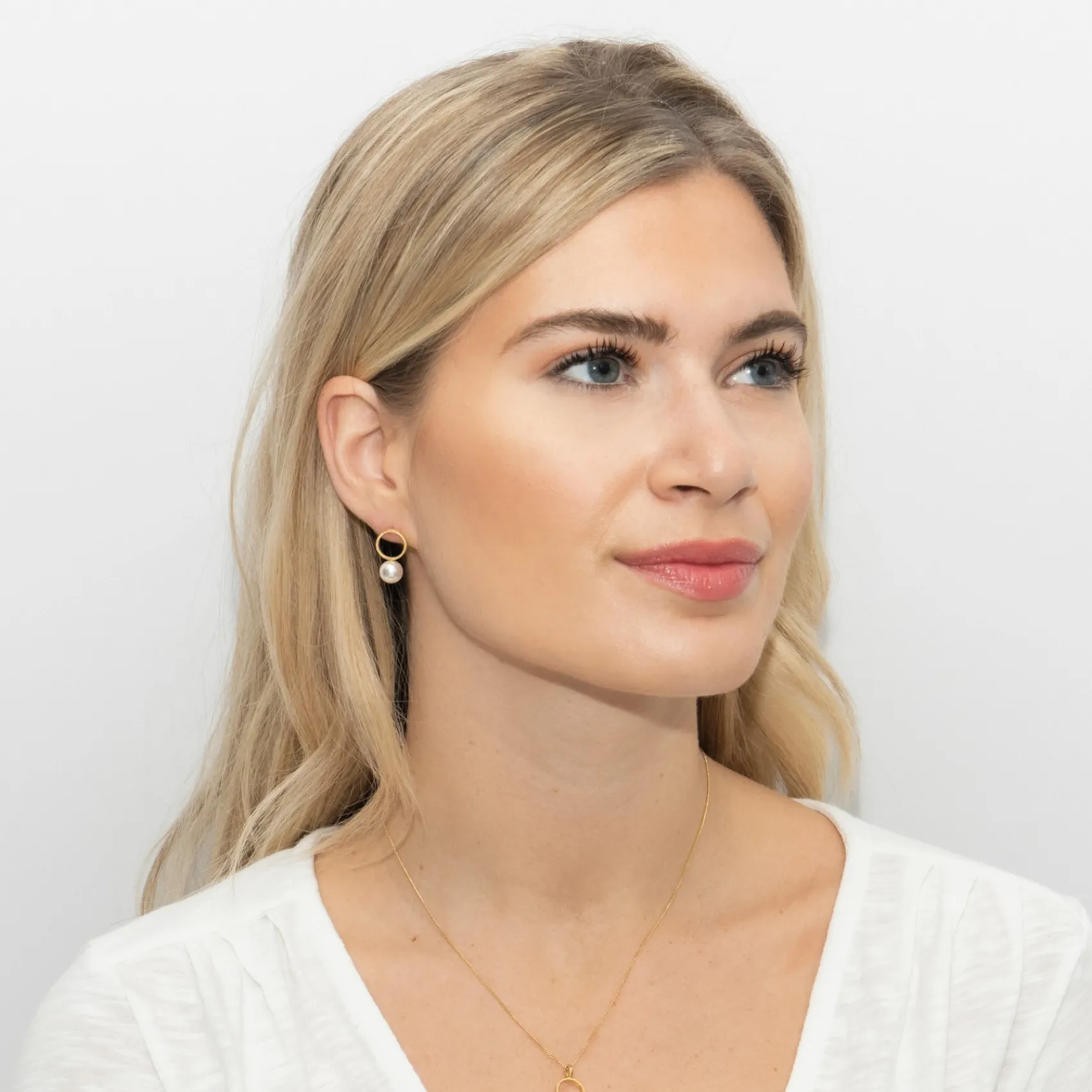 Sarah Alexander Bombshell Gold Circle Perlenohrringe* Geschenke Für Die Mutter Des Bräutigams | Geschenke Für Die Mutter Der Braut