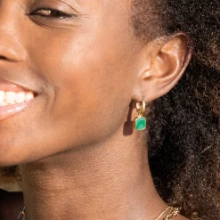 Sarah Alexander Napa Malachit Quadratische Ohrringe mit Charme* Geschenke Für Die Mutter Des Bräutigams | Geschenke Für Die Mutter Der Braut