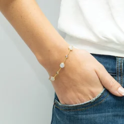 Sarah Alexander Shoreline Mondstein Goldkette Armband* Geschenke Für Die Mutter Des Bräutigams | Geschenke Für Die Mutter Der Braut