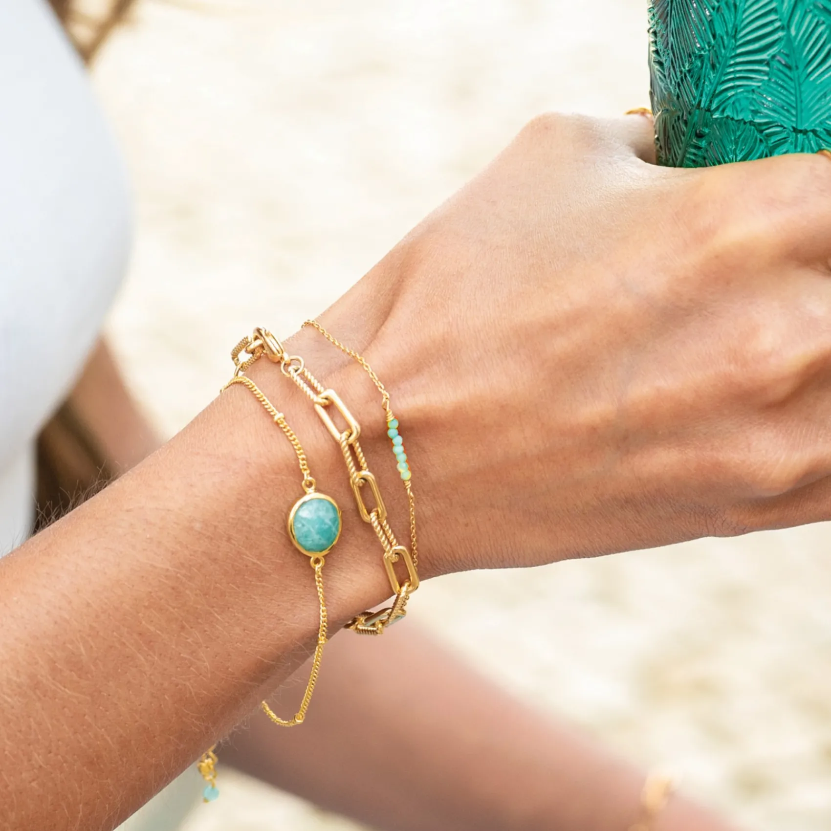 Sarah Alexander Tanger Amazonit Gold Edelstein-Armband* Etwas Blaue Geschenke | Geschenke Für Die Mutter Des Bräutigams