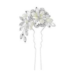 Sass B SassB Marcia Luxe Süßwasserperlen Hochzeit Haarnadel (Silber)* Brautjungfer Haarschmuck | Hochzeit Haarnadeln & Haarspangen