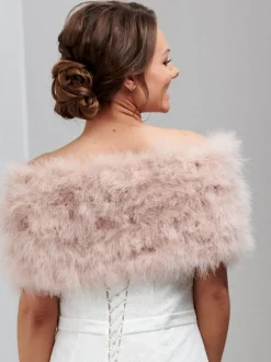 Beverly Hills Scarlet Blush Feder Brautstola* Federstolen & Umhänge | Hochzeitsumhänge & Tücher