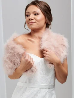 Beverly Hills Scarlet Blush Feder Brautstola* Federstolen & Umhänge | Hochzeitsumhänge & Tücher