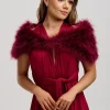Beverly Hills Scharlachrot Burgund Feder Hochzeit Wrap* Federstolen & Umhänge | Hochzeitsumhänge & Tücher
