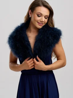 Beverly Hills Scharlachrot Navy Feder Hochzeit Wrap* Hochzeitsumhänge & Tücher | Hochzeitsgast-jacken & Cover Ups