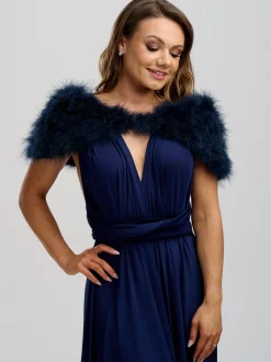 Beverly Hills Scharlachrot Navy Feder Hochzeit Wrap* Hochzeitsumhänge & Tücher | Hochzeitsgast-jacken & Cover Ups