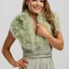 Beverly Hills Scharlachrot Salbei Grün Feder Hochzeit Wrap* Federstolen & Umhänge | Hochzeitsumhänge & Tücher