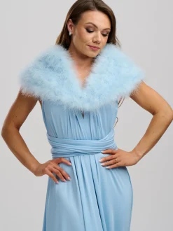 Beverly Hills Scharlachrote blaue Feder Hochzeit Wrap* Etwas Blaue Geschenke | Federstolen & Umhänge