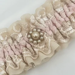 Boudoir Couture Serenity Nude Lace Vintage Hochzeit Strumpfband mit Perlenbesatz* Geschenke Für Die Braut | Strumpfbänder Für Bräute
