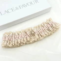 Boudoir Couture Serenity Nude Lace Vintage Hochzeit Strumpfband mit Perlenbesatz* Geschenke Für Die Braut | Strumpfbänder Für Bräute