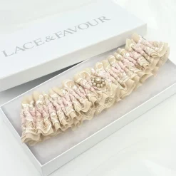 Boudoir Couture Serenity Nude Lace Vintage Hochzeit Strumpfband mit Perlenbesatz* Geschenke Für Die Braut | Strumpfbänder Für Bräute