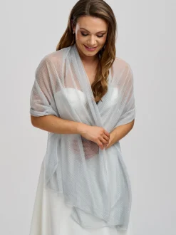 Poirier Silberner Metallic-Hochzeitsschal* Hochzeitsumhänge & Tücher | Hochzeitsgast-jacken & Cover Ups