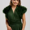 Beverly Hills Sophia Olivgrüner Feder-Brautbolero* Federstolen & Umhänge | Boleros Und Jacken Für Hochzeiten