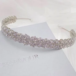 Lace & Favour Sorrento CZ Kristall verschönert Brautstirnband* Abschlussball-haarbänder & Tiaras | Haarschmuck Aus Kristall