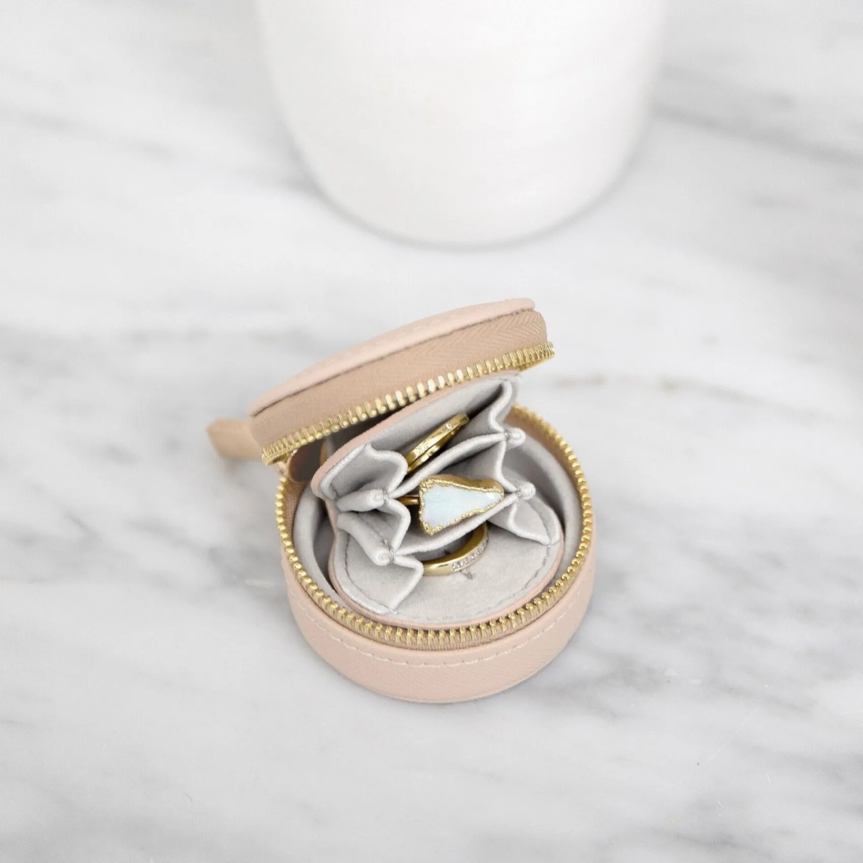 Stackers Blush Pink Oyster Reise-Schmuckkästchen* Geschenke Für Die Mutter Des Bräutigams | Geschenke Für Die Mutter Der Braut