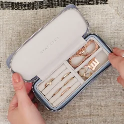 Stackers Dunkelblaues Reise-Schmuckkästchen mit Reißverschluss* Etwas Blaue Geschenke | Geschenke Für Die Mutter Des Bräutigams