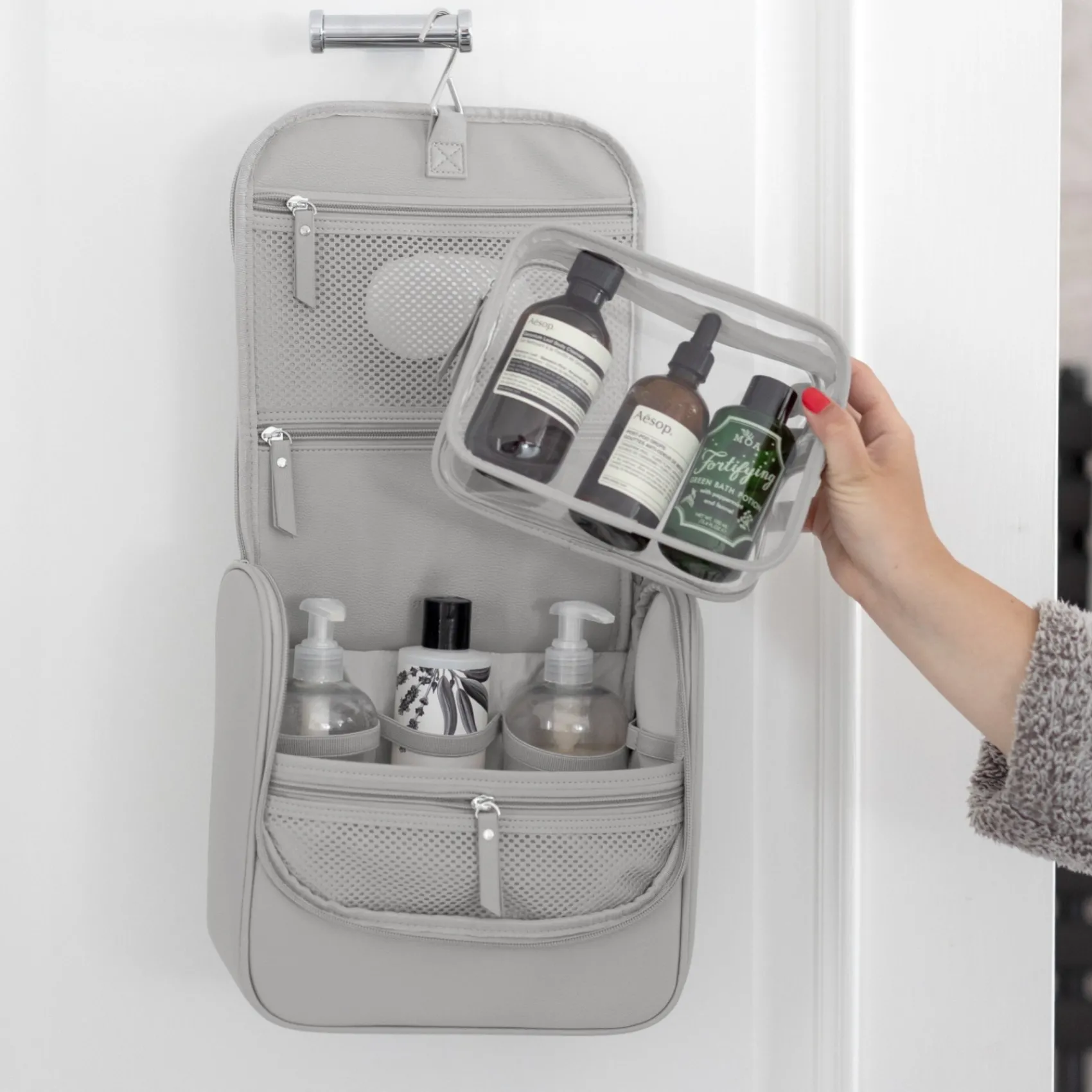 Stackers Pebble Grey Hängende Waschtasche* Flitterwochengeschenke | Waschbeutel