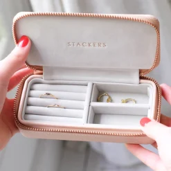 Stackers Reise-Schmuckkästchen mit Reißverschluss in Rouge und Rose Gold* Geschenke Für Die Mutter Des Bräutigams | Geschenke Für Die Mutter Der Braut