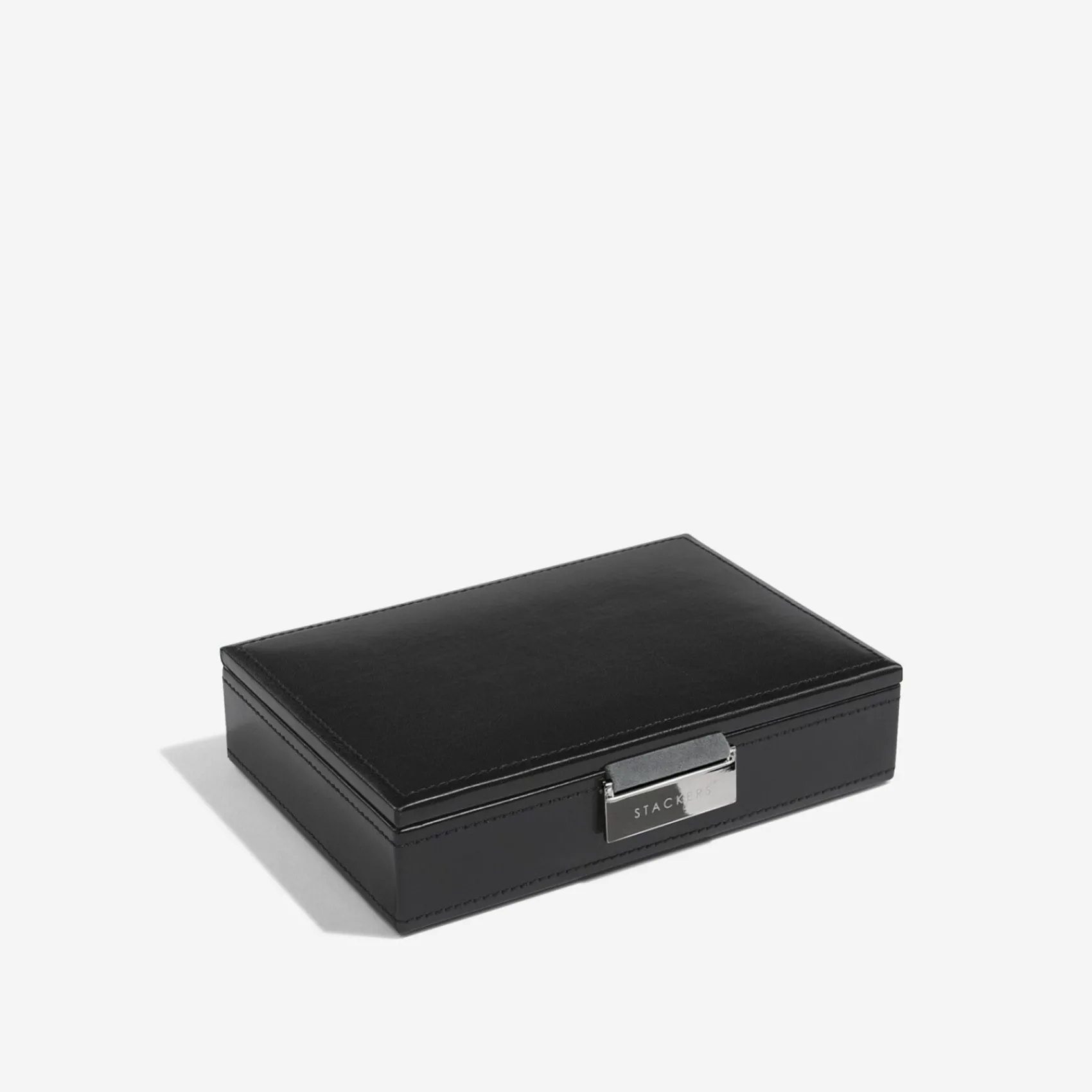 Stackers Schwarze Manschettenknopf-Box aus Kunstleder*Herren Schmuckschatullen Für Herren | Geschenke Für Den Bräutigam